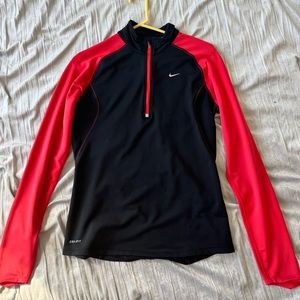 Nike black and pink dry fit running quarter zip size small